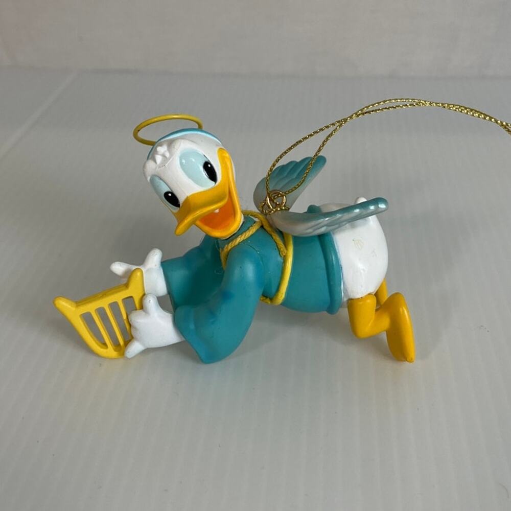 Disney Vintage Donald Duck Angel with Harp Grolier Christmas Magic Ornament